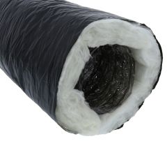 H&C F116 06 25 06" X 25' GREY JACKET FLEX DUCT, DOUBLE PLY GREY POLY CORE, R-6.0 INSULATION, BOXED (051313)