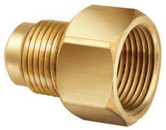 J/B UR3-46 1/4" X 3/8" BRASS FEMALE FLARE X FLARE ADAPTER WITH COPPER GASKET BRASS-105