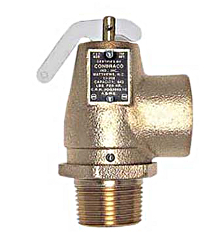 CONBRACO 13211B15 3/4"M X 3/4" FNPT 15 PSI 475 LB/HR LOW PRESSURE STEAM HEATING BOILER SAFETY VALVE, BRONZE FINISH